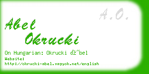 abel okrucki business card